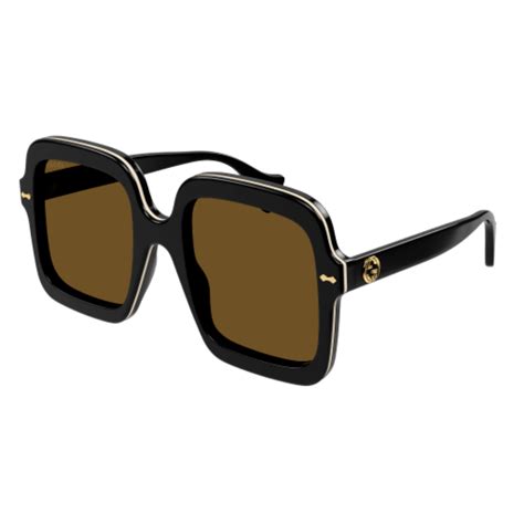 gucci occhiali da sole donna celluloide marroni quadrati|Gucci Eyewear Occhiali Da Sole Squadrati .